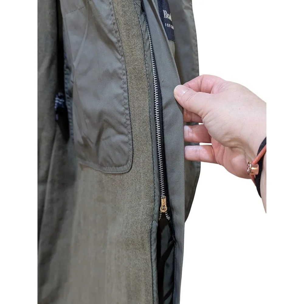 Bradley Jons for Gruner‎ & Co Olive Green Trench Coat Removable Liner 40 Short